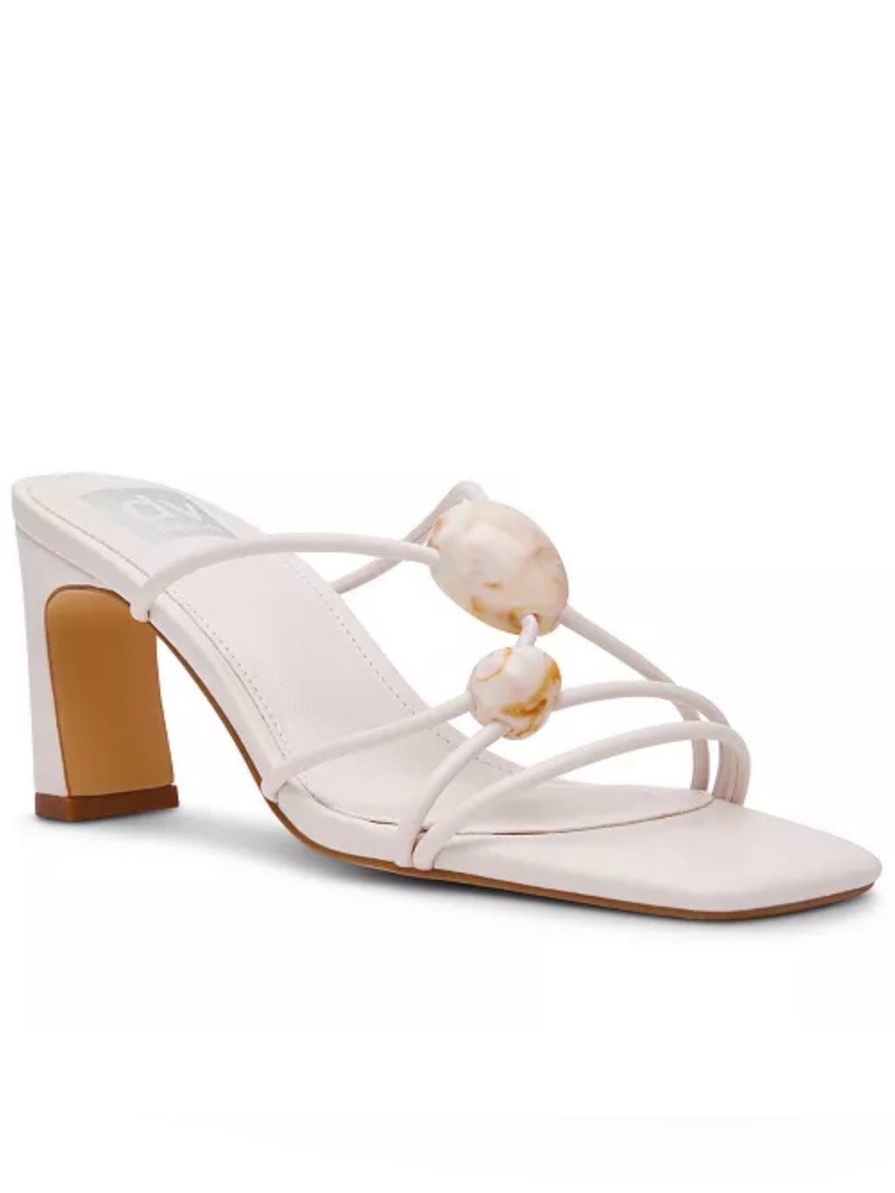 NWT DV Dolce Vita Leesha Strappy Stone Heeled Dress Sandals in Ivory - Size 9.5